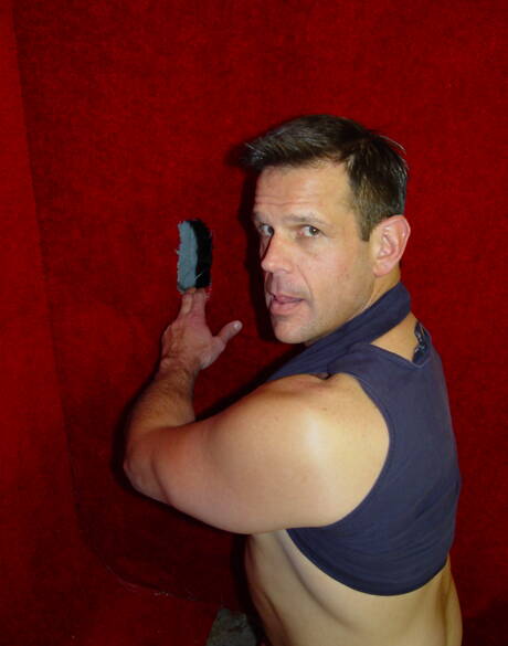 Black superstud Blackhawk and tough guy Bo Lawson in cock sucking scene