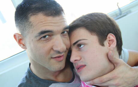 American young boy Hunter Page and brazilian beefy Luke Hass fuck ass after sucking dick