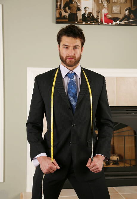 Pretty american guys well-built Derrick Dime and hairy stud Abel Archer in hard anal sex