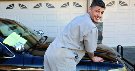 Sexy Aaron Tex having a pleasure outside