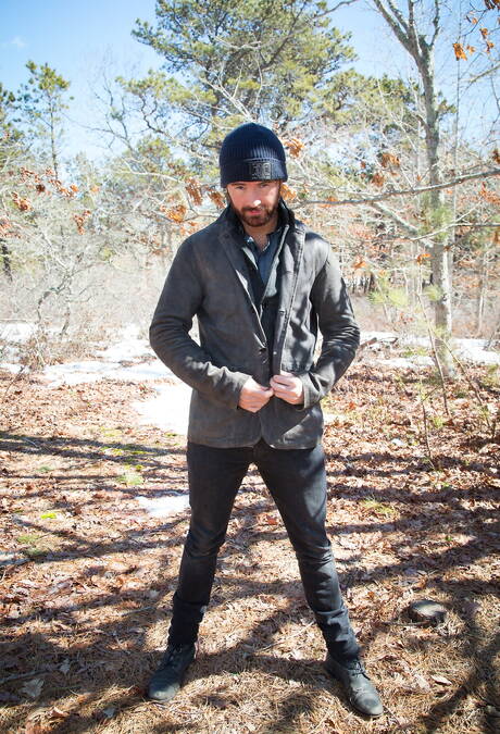 Irish bear Brendan Patrick undressing outdoor