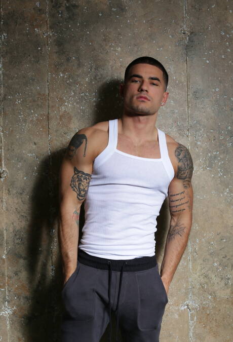 American strongman Billy Santoro and russian beefy Vadim Black posing nude and showing nice butt