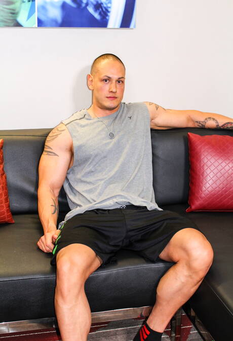 Muscular Matt shows a muscle body