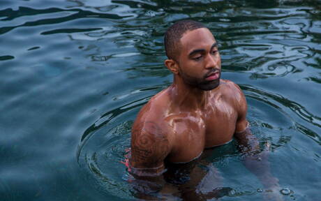 American pornstars beefy Remy Cruze and husky guy Jay Austin fuck ass after interracial blowjob at the pool