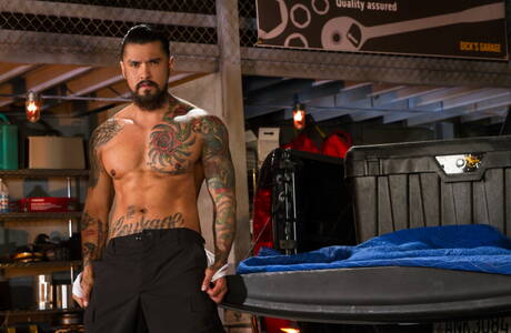 American hunk Boomer Banks and latin tough guy Bruno Bernal banged each other