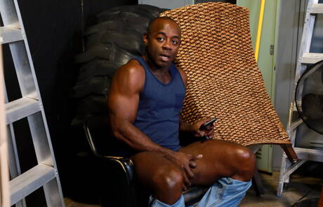 American stars hairy stud Sean Harding and superstud Aaron Trainer have interracial anal sex