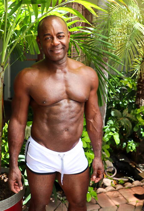 Nice american buddies tough guy Aaron Trainer and strongman Adrian Hart in hard anal sex at the pool