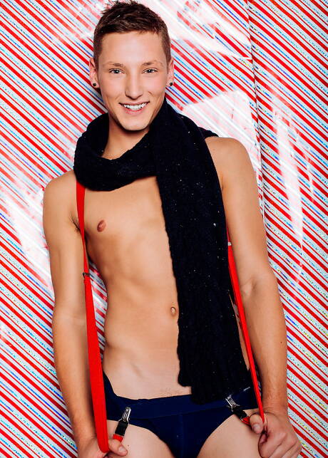 Max Carter, Kyle Ross, Evan Parker, Casey Tanner, Andy Taylor in christmas sexy photoshoot