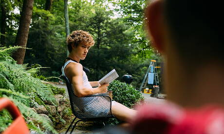 American pornstars twink Angel Rivera and young boy Sean Ford drilling an ass outdoor