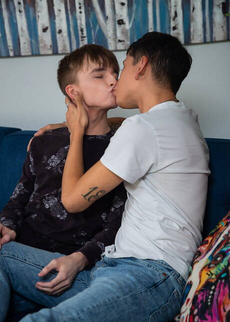 Beautiful boy Brandon Wells and young boy Aiden Garcia have a hot couple sex