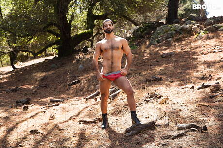 German hunky guy Alexander Gustavo and  Ali Liam have a hot sex outdoor