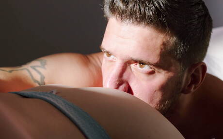 American pornstars hot twink Troye Jacobs and hairy stud Ty Roderick have a good sex outdoor