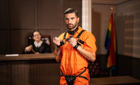 French husky guy Chris Damned and american superstud Felix Fox in hard anal sex