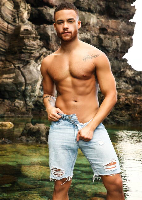 Angel Rivera, Beaux Banks and Matthew Camp in hot threesome ass fuck action at pool