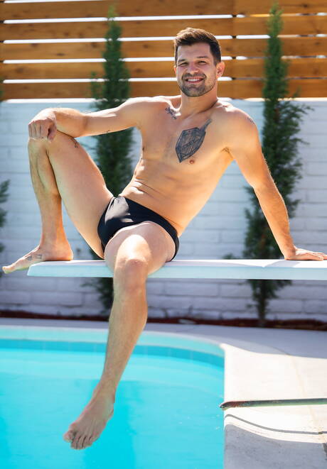 Blake, Brysen, Clark Reid, Eddie, Axel Rockham in hot bang at the pool