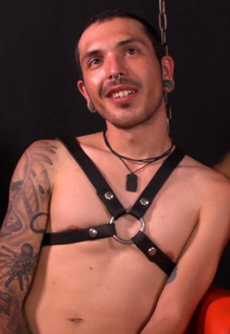 Canadian strongman Romeo Davis and husky guy Silas Everwood in hard bdsm sex scene