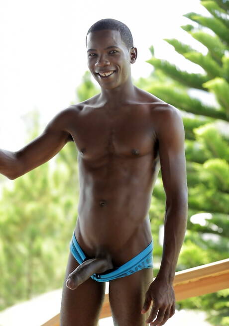 Hungarian hot twink David Hanson and black muscular Devon Lebron have interracial anal sex at the pool