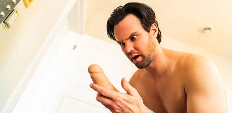 Canadian strongman Beau Reed and ebony hunky guy Trent King teasing with dildo