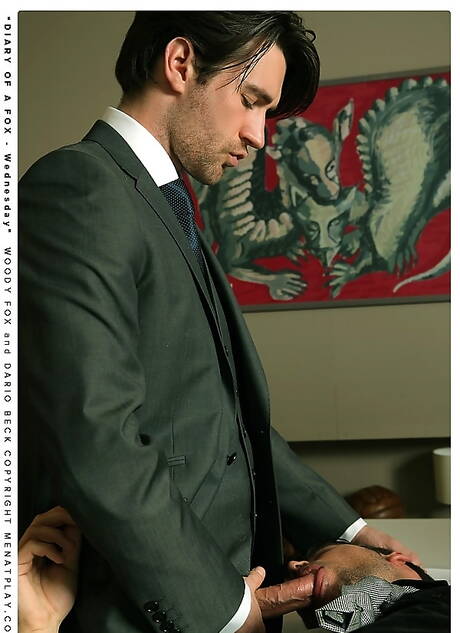 Spanish hairy stud Dario Beck and australian otter Woody Fox fuck ass after sucking