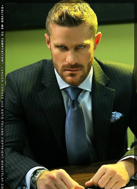 Russian hunky guy Dato Foland and american hunky guy Landon Conrad banged each other