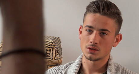 Beefcake Nicolas Matisse teasing his cock