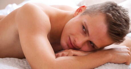 Superstud Nikk Lanier playing with dick in bathroom