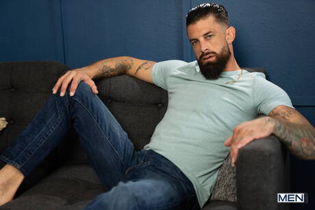 American stars muscular Johnny Donovan and hairy bear Alpha Wolfe have a hot couple scene