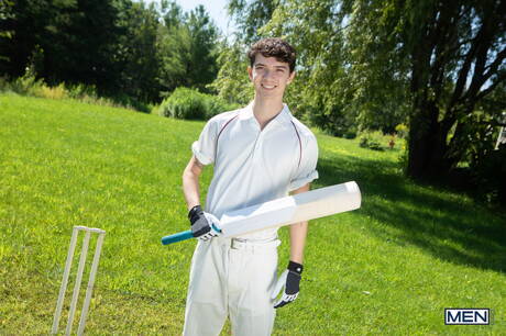 Canadian beautiful boy Leo Louis and american pretty boy Sam Ledger love each other outdoor