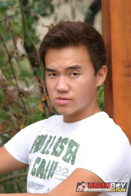 Asian young dude Bobby Lin wanking outside