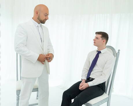 Two american boys muscular Adam Snow and hot twink Ethan Tate love fisting