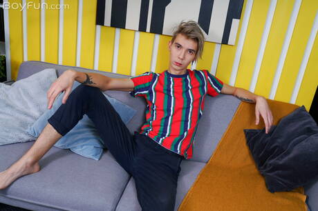 Young boy Jay Hammel shows a perfect body