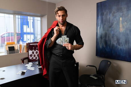 Hot buddies Joey Mills, Reese Rideout and Dom King have a threesome pleasure