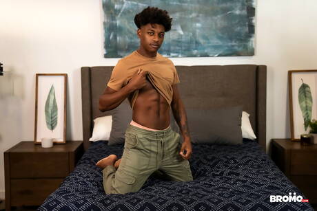 Pretty american boys tough guy Trevor Brooks and hunky guy Ty Santana in black on white anal sex